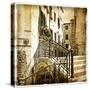 Streets Of Old Venice -Picture In Retro Style-Maugli-l-Stretched Canvas