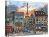 Streets of Paris-Dominic Davison-Stretched Canvas