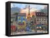 Streets of Paris-Dominic Davison-Framed Stretched Canvas