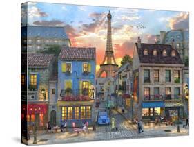 Streets of Paris-Dominic Davison-Stretched Canvas