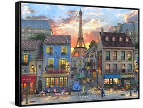 Streets of Paris-Dominic Davison-Framed Stretched Canvas