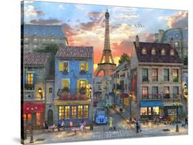 Streets of Paris-Dominic Davison-Stretched Canvas