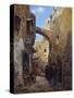 Streetscene in Jerusalem; Strassenscene in Jerusalem-Gustav Bauernfeind-Stretched Canvas