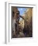 Streetscene in Jerusalem; Strassenscene in Jerusalem-Gustav Bauernfeind-Framed Giclee Print