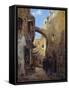 Streetscene in Jerusalem; Strassenscene in Jerusalem-Gustav Bauernfeind-Framed Stretched Canvas