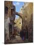 Streetscene in Jerusalem; Strassenscene in Jerusalem-Gustav Bauernfeind-Stretched Canvas