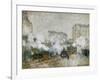 Streetside of the Gare St. Lazare, Seen Towards the Tunnel of Batignolles, 1877-Claude Monet-Framed Giclee Print