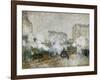 Streetside of the Gare St. Lazare, Seen Towards the Tunnel of Batignolles, 1877-Claude Monet-Framed Giclee Print