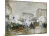 Streetside of the Gare St. Lazare, Seen Towards the Tunnel of Batignolles, 1877-Claude Monet-Mounted Giclee Print