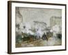 Streetside of the Gare St. Lazare, Seen Towards the Tunnel of Batignolles, 1877-Claude Monet-Framed Giclee Print