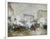 Streetside of the Gare St. Lazare, Seen Towards the Tunnel of Batignolles, 1877-Claude Monet-Framed Giclee Print