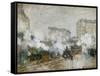 Streetside of the Gare St. Lazare, Seen Towards the Tunnel of Batignolles, 1877-Claude Monet-Framed Stretched Canvas