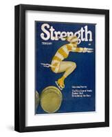 Strength: Girl Ice Skating over Barrels-W.n. Clyment-Framed Premium Photographic Print