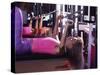 Strength Training Woman with Reflection-null-Stretched Canvas