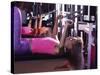 Strength Training Woman with Reflection-null-Stretched Canvas