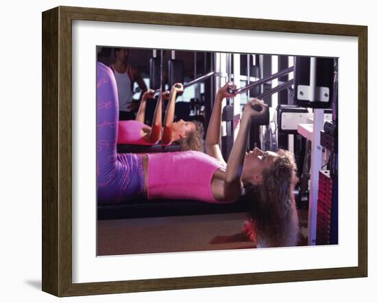 Strength Training Woman with Reflection-null-Framed Photographic Print