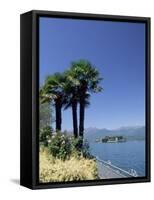 Stresa, with Isola Bella in Background, Lake Maggiore, Piemonte (Piedmont), Italy, Europe-Sergio Pitamitz-Framed Stretched Canvas