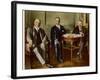 Stresemann Chamberlain and Briand During the Locarno Conference-null-Framed Photographic Print