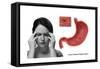 Stress Ulcer, Conceptual Illustration-Gwen Shockey-Framed Stretched Canvas