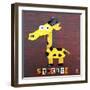 Stretch the Giraffe-Design Turnpike-Framed Giclee Print