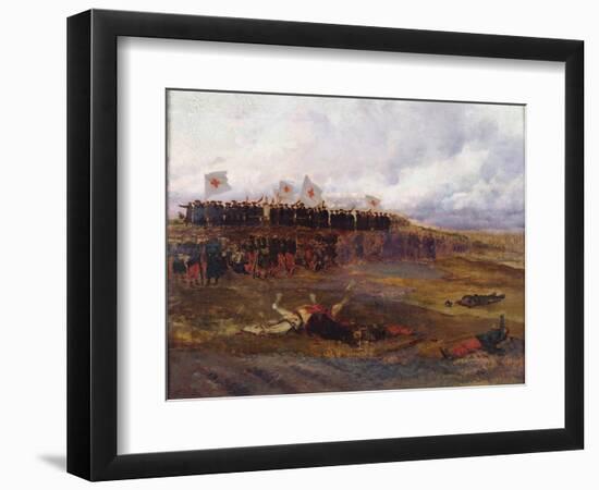 Stretcher-Bearers on the Battlefield During the Siege of Paris-Jean-Baptiste Edouard Detaille-Framed Giclee Print