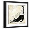 Stretching Burlap Cat-Alan Hopfensperger-Framed Art Print