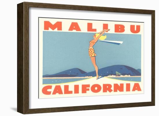 Stretching Girl, Malibu, California-null-Framed Art Print