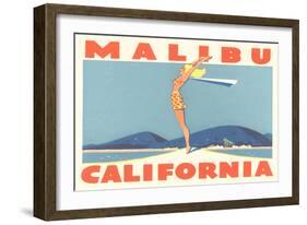 Stretching Girl, Malibu, California-null-Framed Art Print