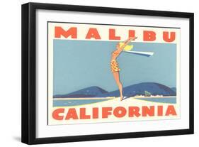 Stretching Girl, Malibu, California-null-Framed Art Print