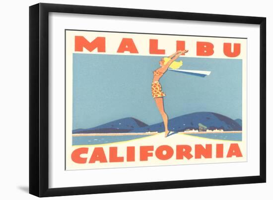 Stretching Girl, Malibu, California-null-Framed Art Print