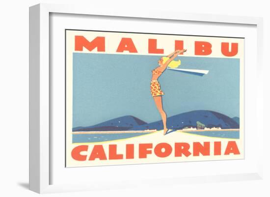 Stretching Girl, Malibu, California-null-Framed Art Print