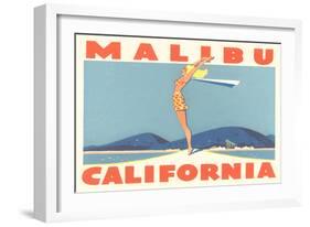 Stretching Girl, Malibu, California-null-Framed Art Print