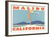 Stretching Girl, Malibu, California-null-Framed Art Print