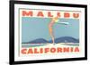 Stretching Girl, Malibu, California-null-Framed Premium Giclee Print