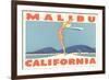 Stretching Girl, Malibu, California-null-Framed Art Print