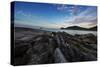 Striated Rocks at Camburi Beach at Sunrise-Alex Saberi-Stretched Canvas
