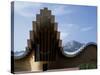 Striking Architecture of Ysios Winery Mirrors Limestone Mountains of Sierra De Cantabria Behind-John Warburton-lee-Stretched Canvas