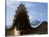 Striking Architecture of Ysios Winery Mirrors Limestone Mountains of Sierra De Cantabria Behind-John Warburton-lee-Stretched Canvas