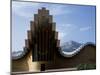 Striking Architecture of Ysios Winery Mirrors Limestone Mountains of Sierra De Cantabria Behind-John Warburton-lee-Mounted Photographic Print