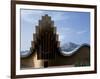 Striking Architecture of Ysios Winery Mirrors Limestone Mountains of Sierra De Cantabria Behind-John Warburton-lee-Framed Photographic Print