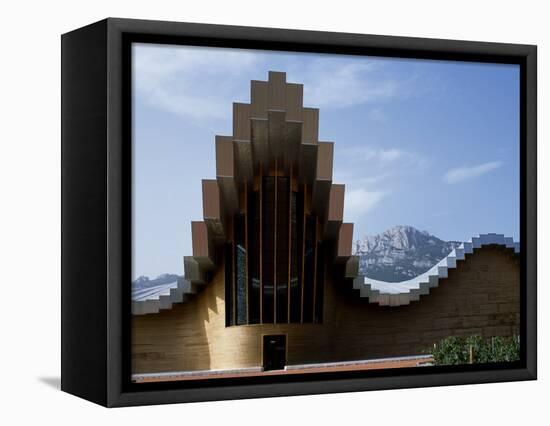 Striking Architecture of Ysios Winery Mirrors Limestone Mountains of Sierra De Cantabria Behind-John Warburton-lee-Framed Stretched Canvas
