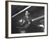 Striking Auto Worker Participating in Sit-In Inside Fisher Body Plant-William Vandivert-Framed Premium Photographic Print