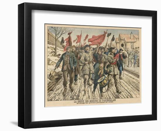 Striking French Miners Process Through the Pas De Calais-null-Framed Photographic Print