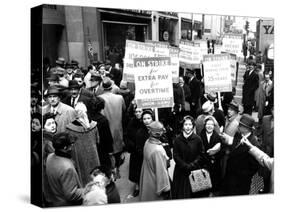 Striking Members of the International Lady Garment Workers Union (Ilgwu) Picket on 7th Ave.-null-Stretched Canvas