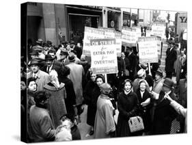 Striking Members of the International Lady Garment Workers Union (Ilgwu) Picket on 7th Ave.-null-Stretched Canvas