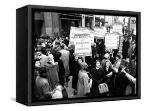 Striking Members of the International Lady Garment Workers Union (Ilgwu) Picket on 7th Ave.-null-Framed Stretched Canvas