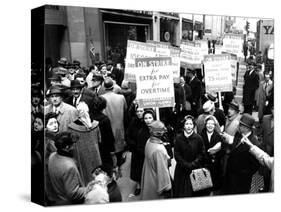 Striking Members of the International Lady Garment Workers Union (Ilgwu) Picket on 7th Ave.-null-Stretched Canvas