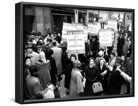 Striking Members of the International Lady Garment Workers Union (Ilgwu) Picket on 7th Ave.-null-Framed Photographic Print