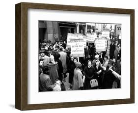 Striking Members of the International Lady Garment Workers Union (Ilgwu) Picket on 7th Ave.-null-Framed Photographic Print