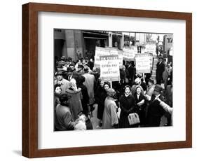 Striking Members of the International Lady Garment Workers Union (Ilgwu) Picket on 7th Ave.-null-Framed Photographic Print